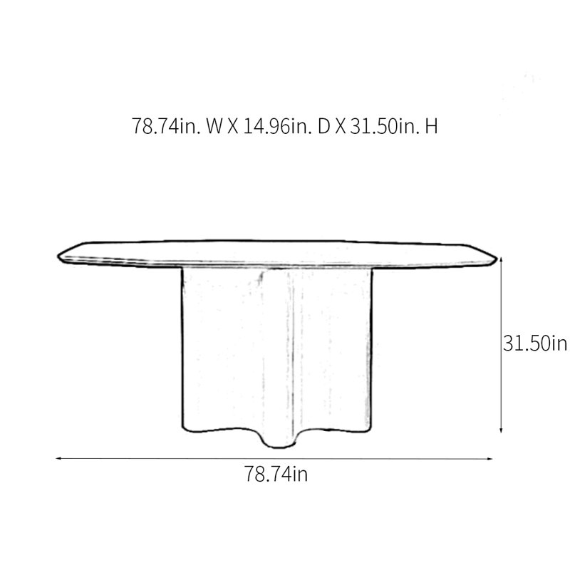 Modern Minimalist Console Table, 31.5" H x 47.24" W x 14.96" D