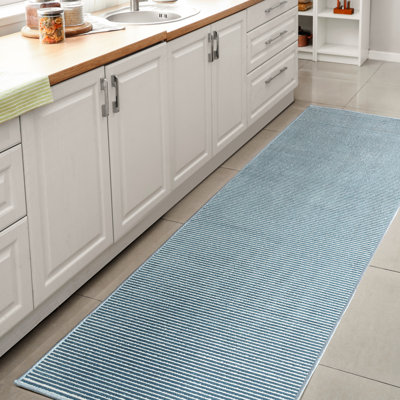 Tapis bleu / blanc Wolcott