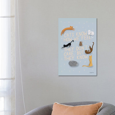Ode To Cats by Becky Thorns - Wrapped Canvas Print