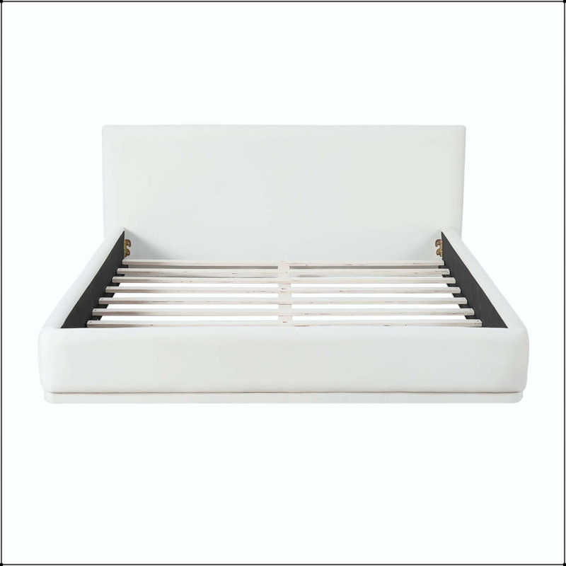 Lit rembourré moelleux avec tête de lit entièrement rembourrée, Grand lit