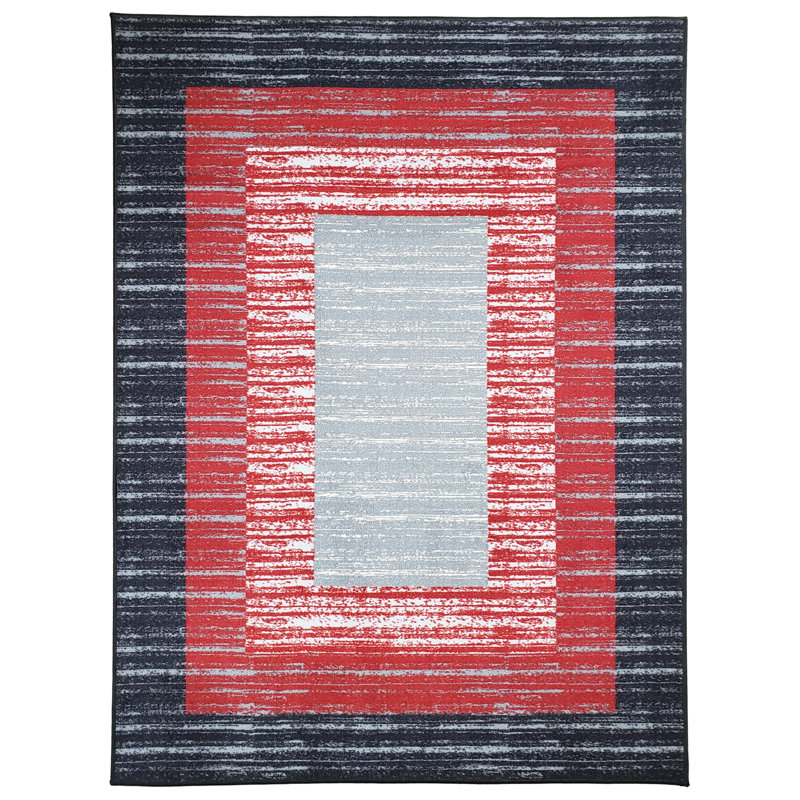 Zlatkus Striped Indoor Rug, Rectangle 3'3" x 5'