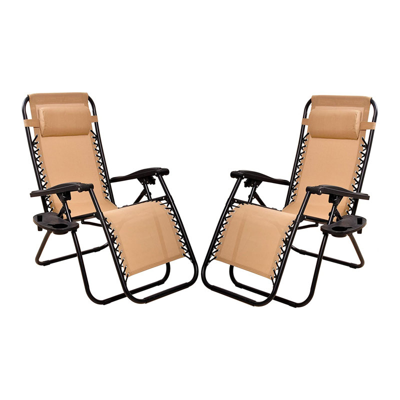 Braeley Folding Zero Gravity Chair, Beige