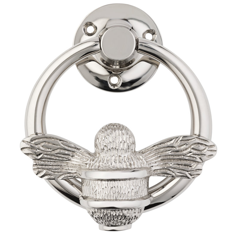 Sager Nickel Ring Bee Door Knocker, Nickel