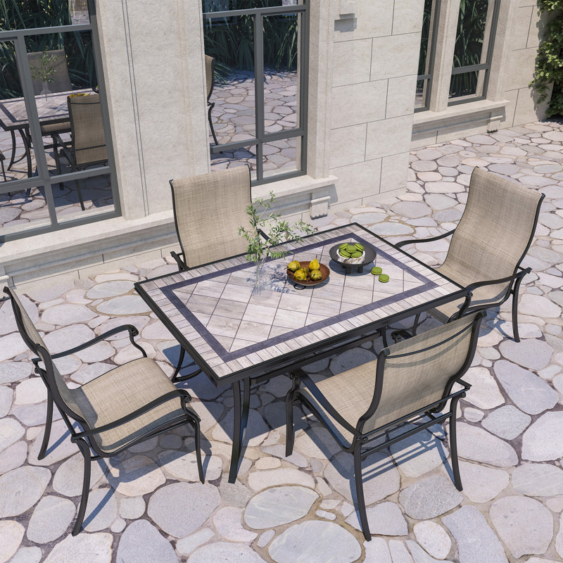 Ensemble de salle à manger rectangulaire pour 4 personnes 67,72 po Khara