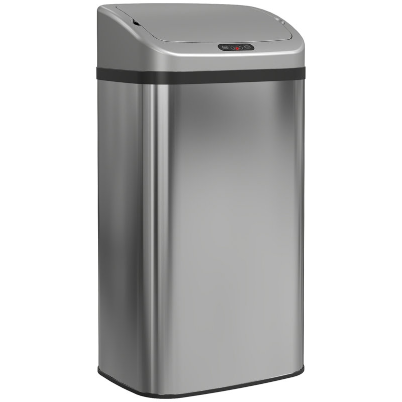 HOMCOM 48L Sensor Bin, Stainless Steel Kitchen Bin with Automatic Close