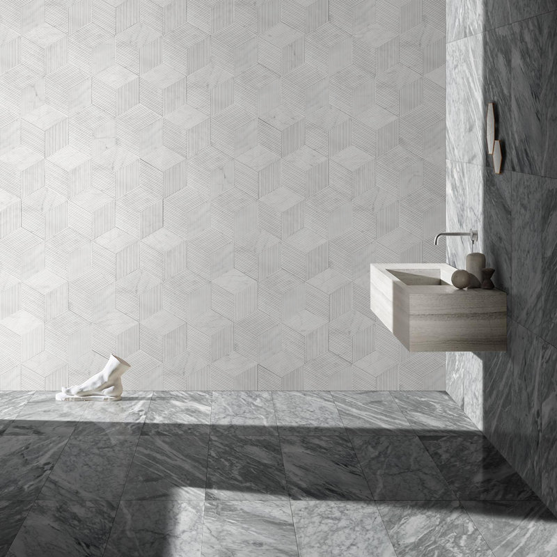 12 24 Carrara Marble, marble, natural marble, for wall and floor, polished marble tile, Gray