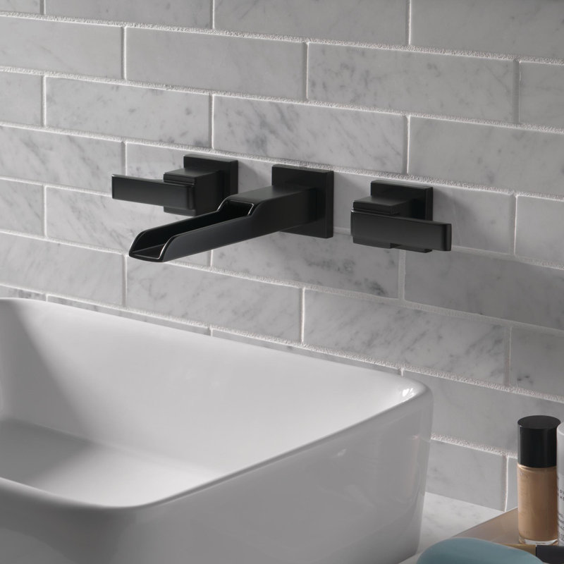 Ara Wall Mounted Bathroom Faucet, Matte Black