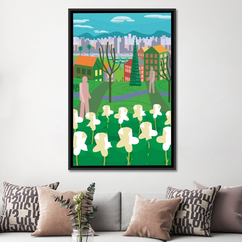 « vancouver arcadia », impression sur toile, H 26 po x l 18 po x P 1,5 po, Toile avec cadre noir, Pas de tapis