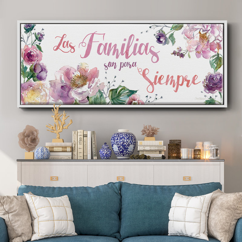 «Familyias Siempre», toile encadrée, H 12 po x l 30 po