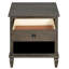 Table de chevet de style français et brun antique, rangement ouvert, 1 tablette, tiroirs pleine extension, finition chêne vieilli avec brosse métallique, finition requise pour l'assemblage des pieds, rangement inspiré,-773446206