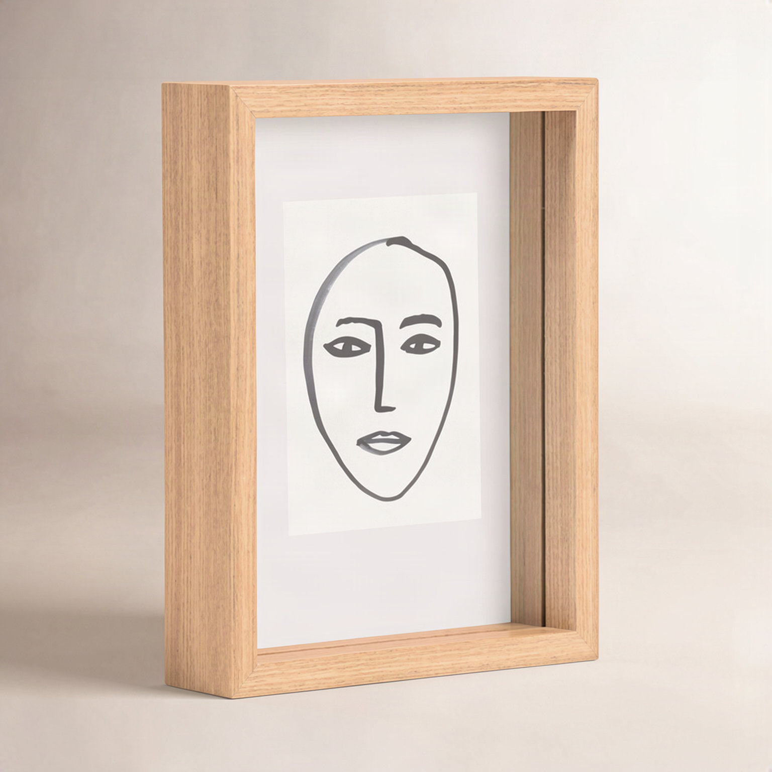 Luiz Wood Floater Picture Frame, 6" x 8", Natural