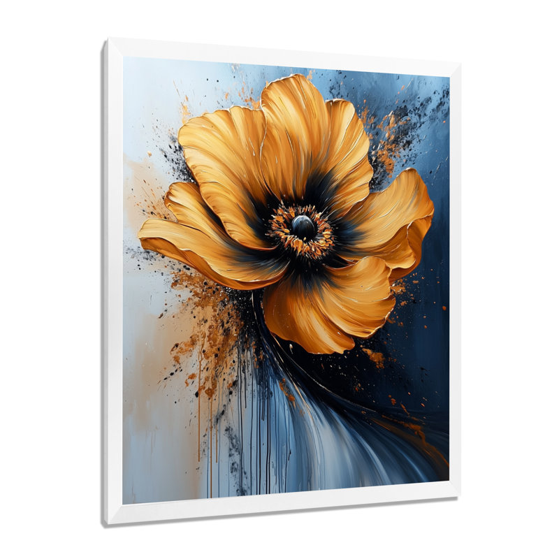 Spriggs - reproduction d'art sur toile abstraite, H 20 po x l 12 po, Picture Framed, Blanc