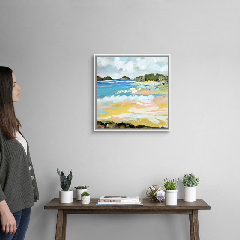 «Surfscape IX» par Karen Fields - reproduction d'art, H 22 po x l 22 po x P 1,75 po, Toile blanche encadrée