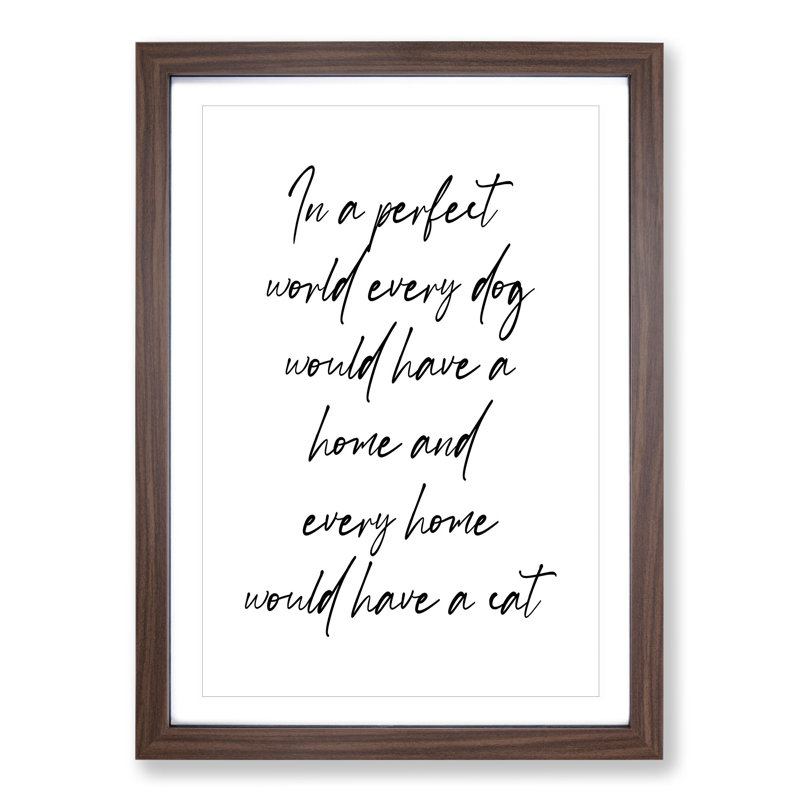 Dog - Picture Frame Typography, 90cm H x 65cm W x 2cm D, Walnut