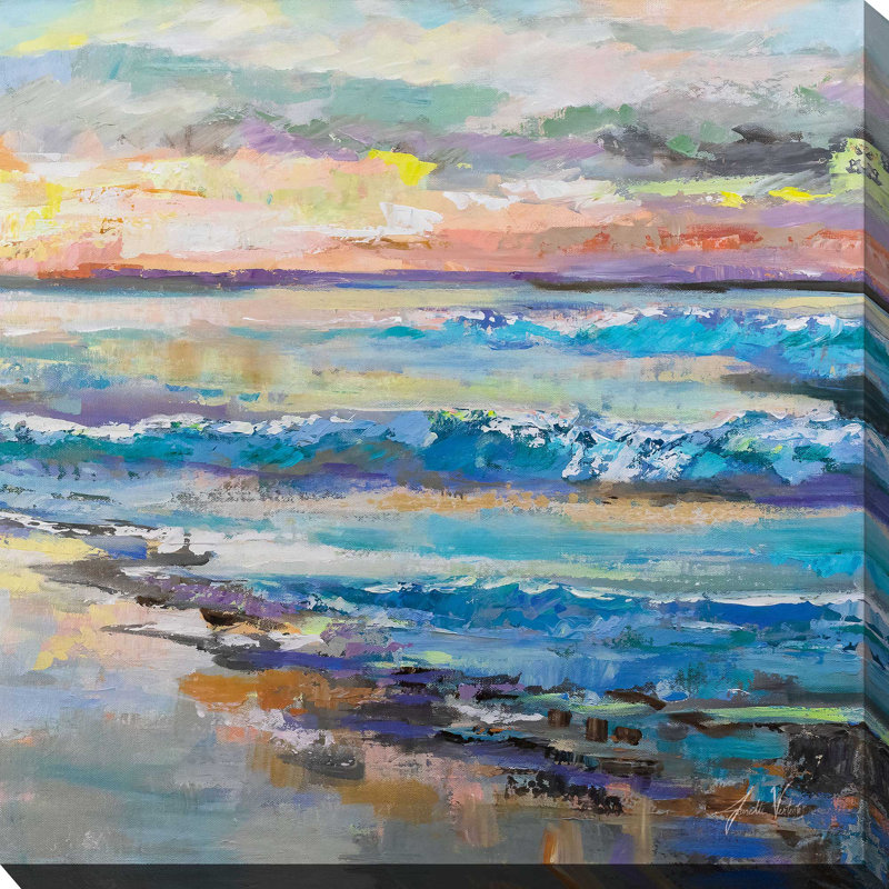 Jet de mer II - Peinture, L 18 po x H 18 po, Toile tendue