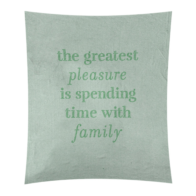 Tapisserie en polyester, amour pour l’amour et les citations familiales, H 60 po x l 51 po, Vert
