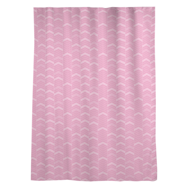 Panneau de rideau simple à passe-tringle à chevrons Stephenie, Rose