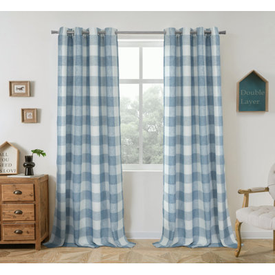 Adamantini Plaid Blackout Thermal Grommet Curtain Panels