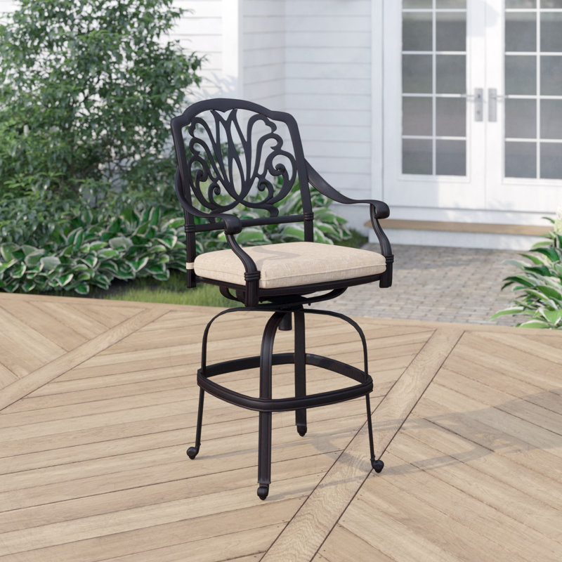 Lebanon Metal Outdoor Stool with Cushion
