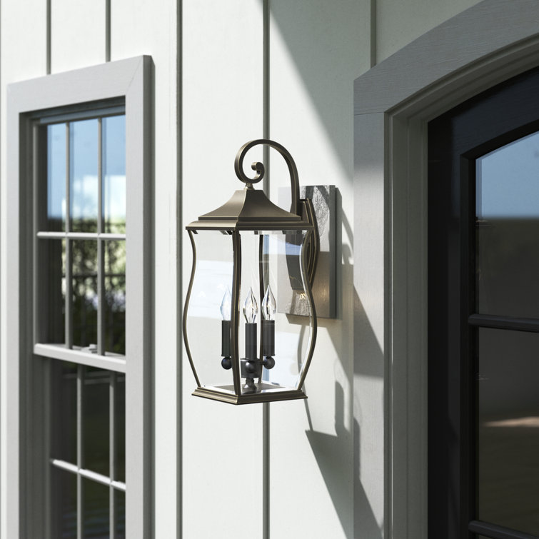 Abraham Oil Rubbed Bronze 3 - Bulb 22" H Beveled Glass Outdoor Wall Lantern