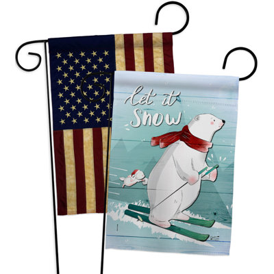 Drapeau de jardin en polyester 1 face x 1 pi 7 pi Winter Yard