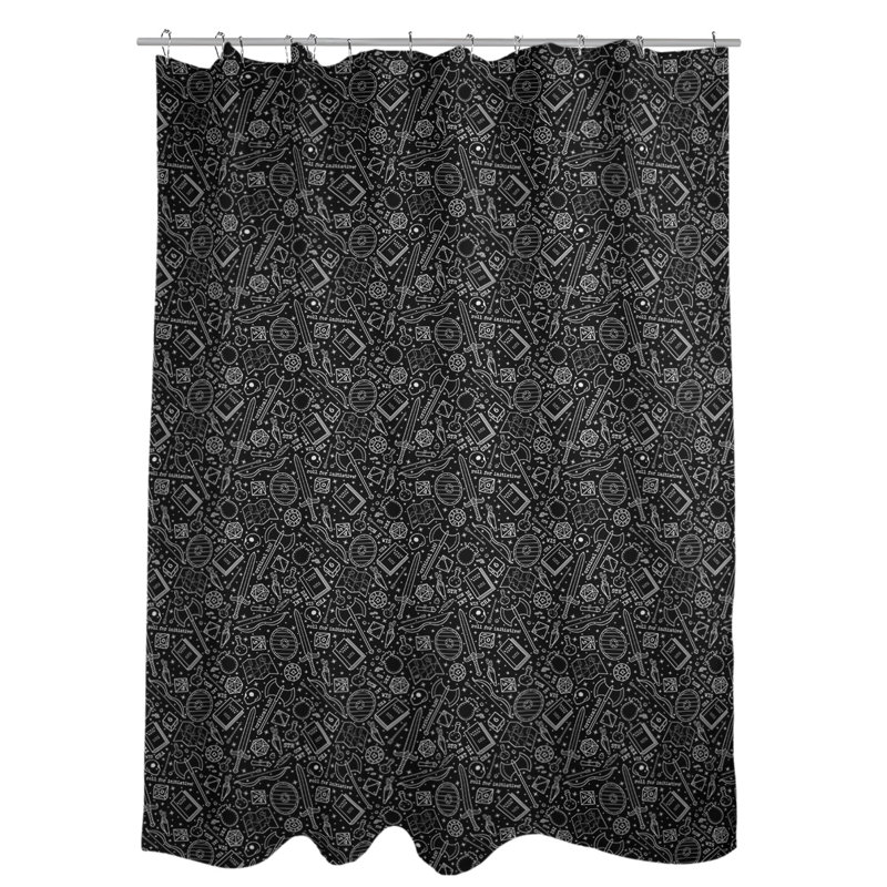 Rideau de douche simple classique RPG, Noir / Blanc