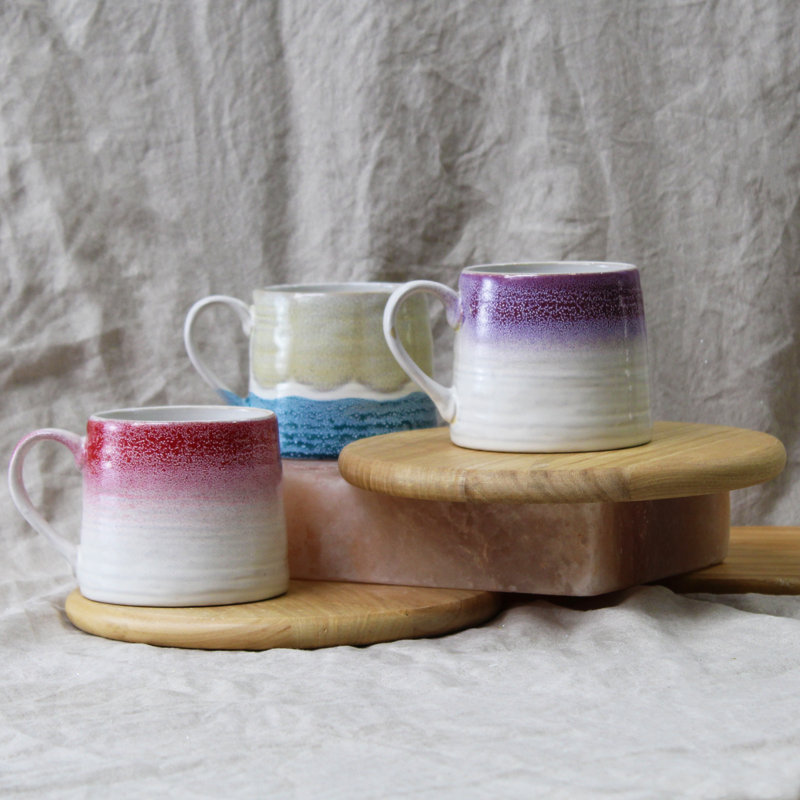 Ombre Speckle Glazed Mug, Purple/Grey