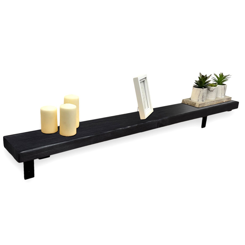 Ryesha Wood Radiator Shelf, Black, 4.5cm H x 100cm W x 14.5cm D