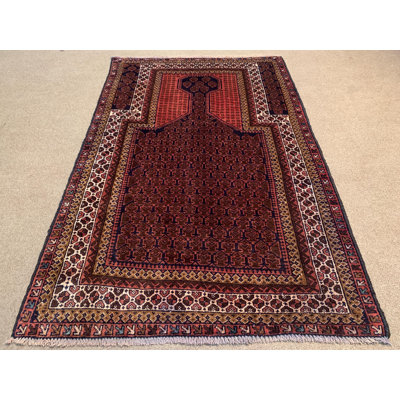 2.11X4.7 Ft Vintage Prayer Rug, Afghan Handmade Wool Area Rug, Baluchi Prayer Rug, 0.88X140 Cm, Rug For Muslim, Tribal Rug, Wall Hanging Etc