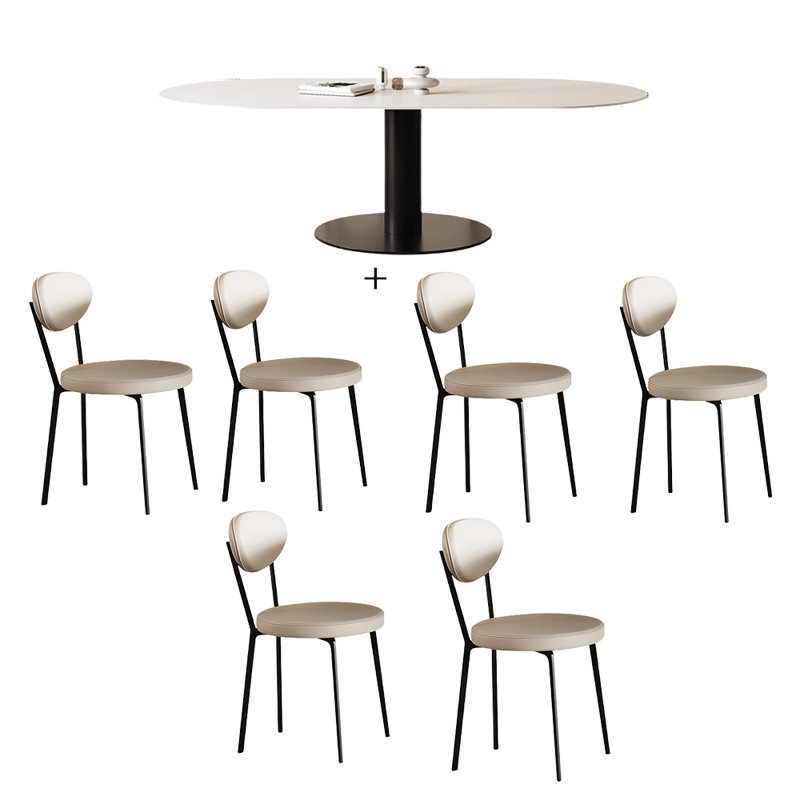 Ensemble de salle à manger moderne et simple avec lumière de luxe, H 29,52 po x L 55,11 po x l 31,49 po