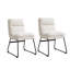 Ensemble de 2 chaises de salle à manger rembourrées Milos, blanc vanille-1972936884
