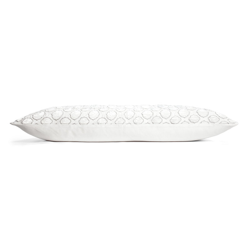 Tile Geometric Throw Pillow, White Gray