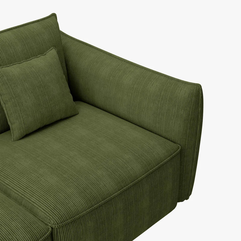 Grand canapé modulaire en L 108,27 po, Vert