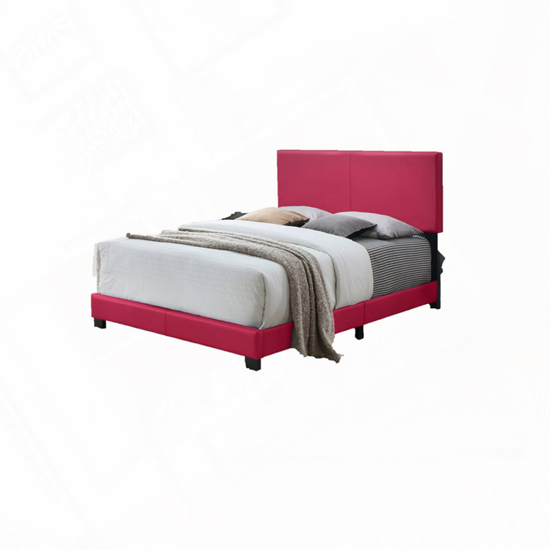 Lit plateforme moderne rose