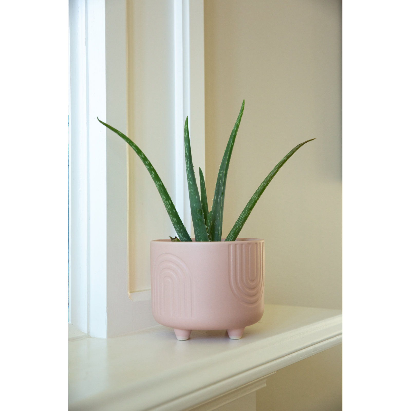 Martha 5" Ceramic Pot Planter, Matte Peach