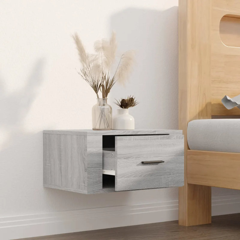 Wall-mounted Bedside Cabinets , Grey , Individual