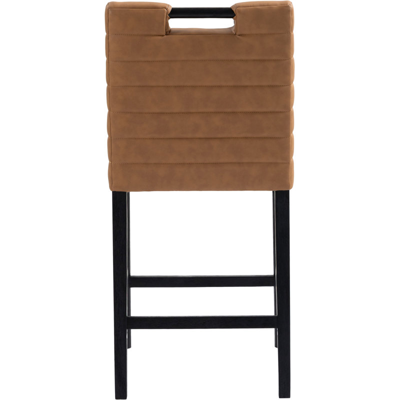 Aimee Vegan Leather Counter Stool, Cognac Vegan Leather, Natural