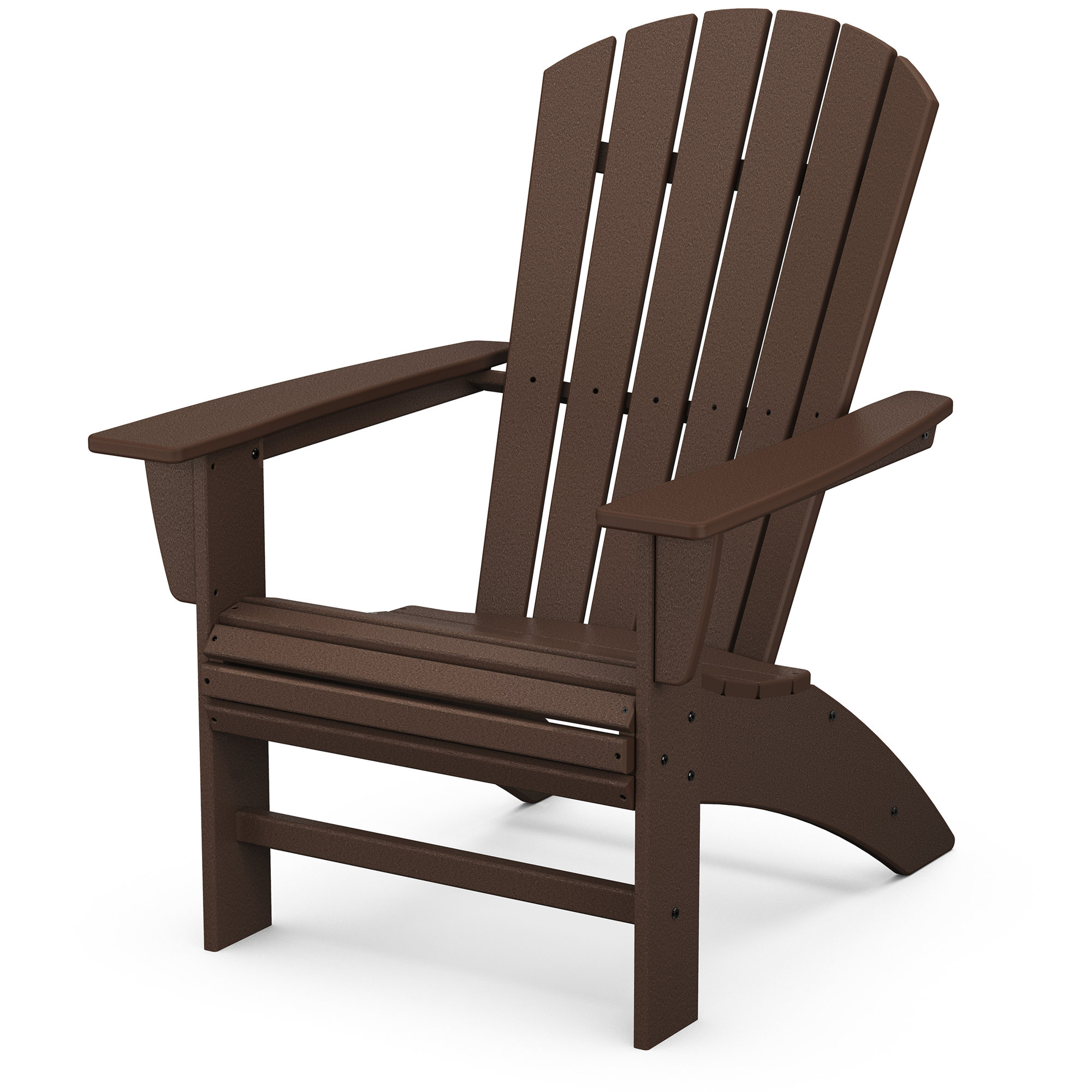 POLYWOOD Nautical Curveback Adirondack Chair, Mahogany