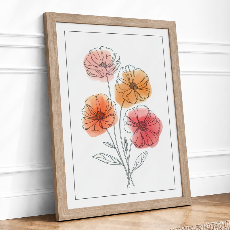 Delicate Flower Study Botanical - Framed Print, Oak, A4 - 29.7 x 21.0 cm