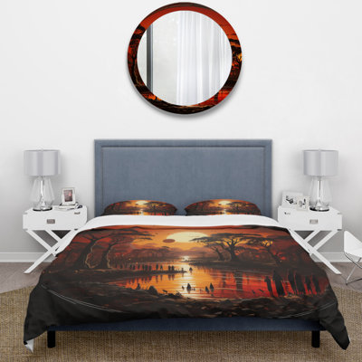 Geography 4 Pcs Comforter Set - African Tribal Eternity I Comforter Bedding Set