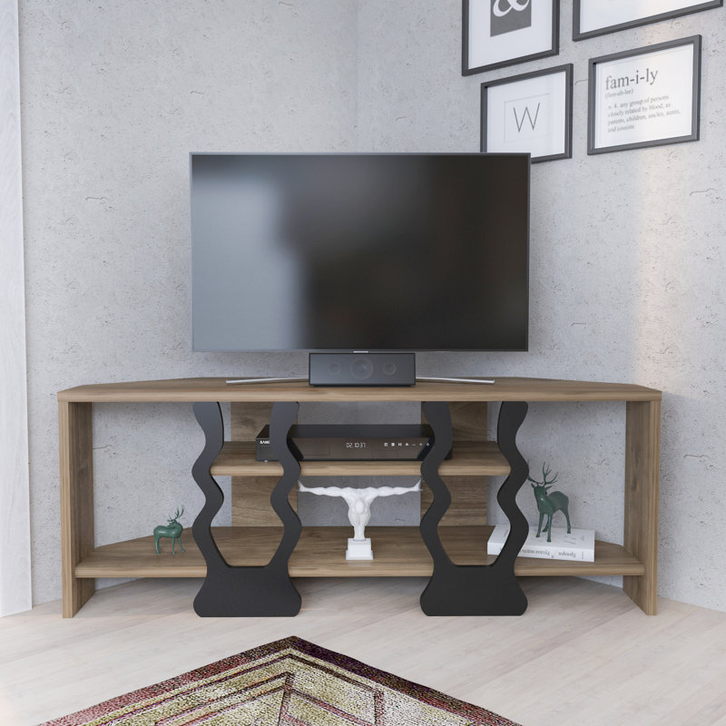 Sigel Corner TV Stand for TVs up to 50", Walnut/Black