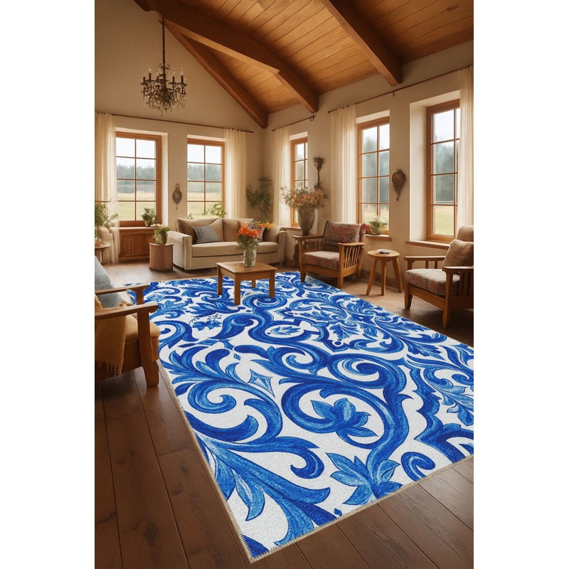 Tapis bleu Mosso, 3 pi 11 po x 5 pi 11 po