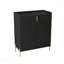 Armoire de bar à vin noire à 2 portes - support à vin, tablette réglable, charnière à fermeture en douceur, buffet de salle à manger et armoire à spiritueux-1885401307