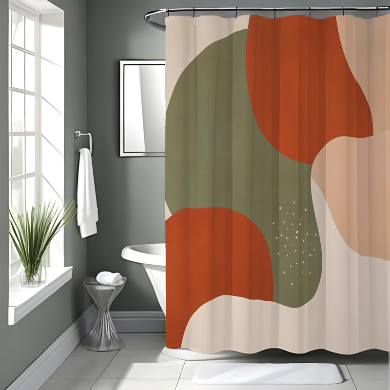 Mathushan Abstract Shower Curtain, 72"H x 70"W