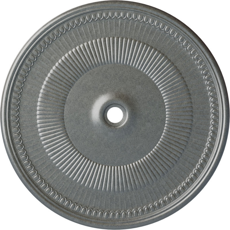 Endurathane Nevio Ceiling Medallion, 51 1/8"OD x 3 5/8"ID x 1 1/2"P (Fits Canopies up to 4 3/4"), Hand-Painted Platinum Finish