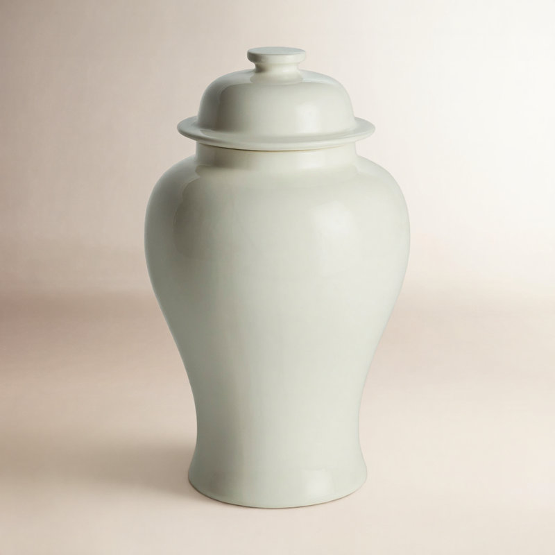 Ricki Ceramic Ginger Jar, Light Blue, 21"