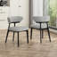 Deux ensembles de chaises de salle à manger en bois avec siège rembourré en similicuir gris, pieds noirs, aucun assemblage requis-102379330-105060882-113433620