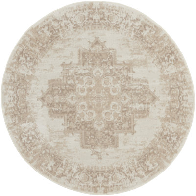 Burnie Oriental Ivory/Beige Area Rug