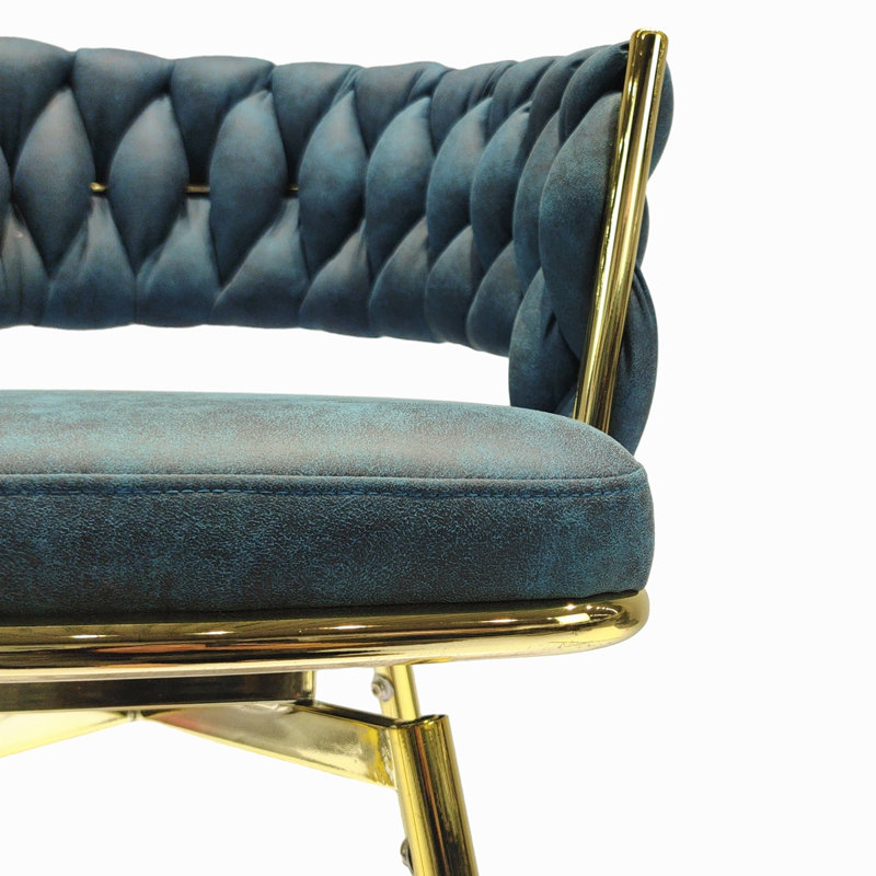 Aaronda Swivel Upholstered Counter Stool, Blue, 2, Counter Stool (25.39” Seat Height)