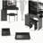 37" Middle Size Left Bedside Cabinet Vanity Table + Cushioned Stool Dresser Set, 2 AC+2 USB Socket, Hair Dryer Stand, Large Touch Control LED Sliding Mirror, 3-Color Switch, EPA, GCC, UL Certificate-1773228989